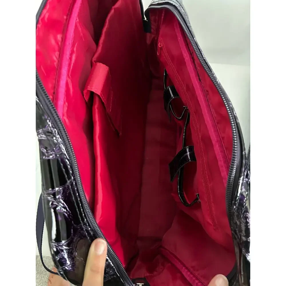 Jasper Conran at Tripp Rolling Laptop Bag Faux Leather Purple Croc Career Travel